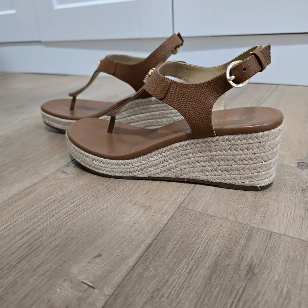 Michael Kors Leather Thong Platform Wedge Size 8 - Picture 4 of 6